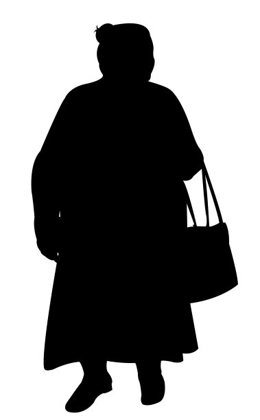 一个行走的女人身体轮廓矢量图片下载