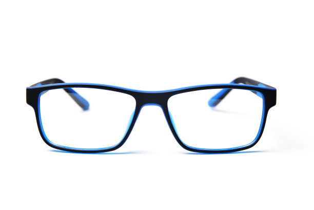 儿童塑料眼镜框架。为光学商店和商店，眼科诊所的设计模拟。眼镜用于阅读和测距，矫正视力。图片下载