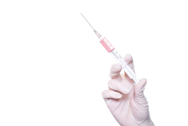 病剂量抗衰老发热扑热息痛肾上腺素研究化妆品成瘾概念。医生的手戴乳胶橡胶一次性手套的特写照片，使持有显示注射孤立的背景图片下载