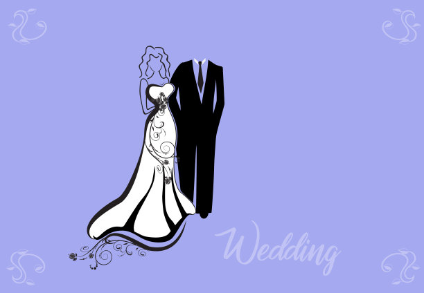 婚礼新娘新郎贺卡请柬图片下载