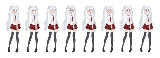 动漫漫画女学生格子红裙领带图案图片下载