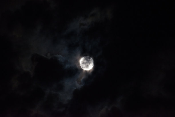 晚上月亮穿过云层，超级月亮图片下载