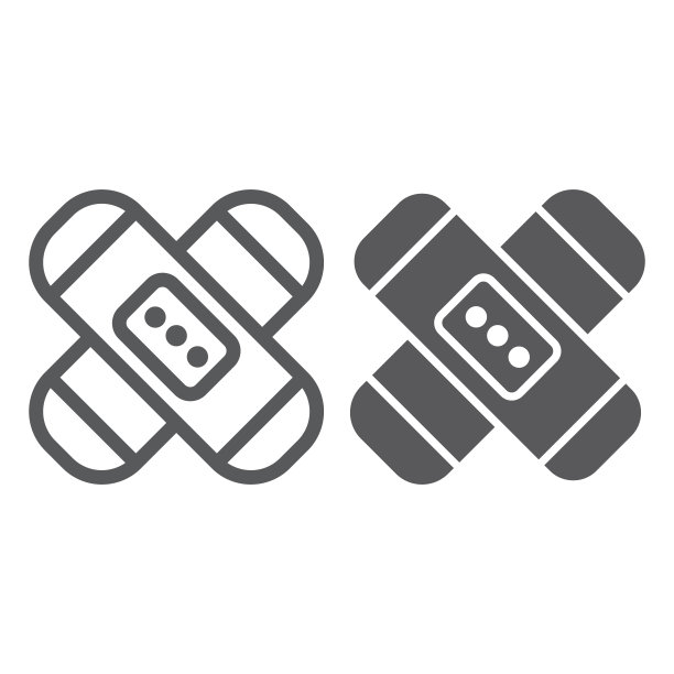 石膏药用绷带线性图标图片下载