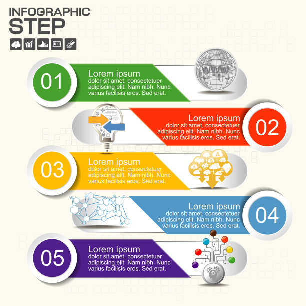 数字四点幻灯片模板图片下载