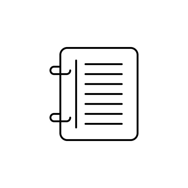 日记图标。移动概念和web应用的学校图标元素。细线日记图标可以用于网络和移动图片下载