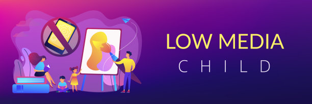 低科技育儿概念横幅标题。图片下载