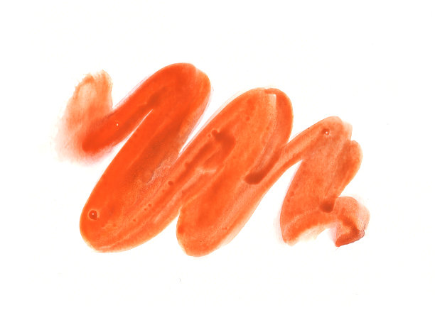 抽象插图的橙色水彩笔触在白色的背景。图片下载