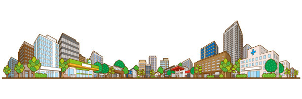 城市景观的矢量图图片下载