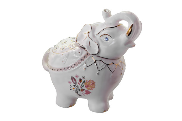 白色大象的瓷雕像图片下载