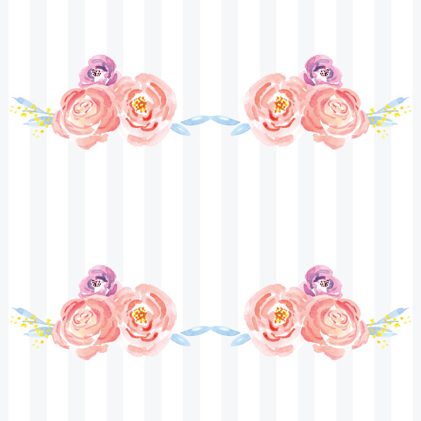 手绘水彩花卉玫瑰图案图片下载