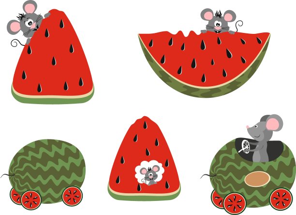 又甜又熟的西瓜被老鼠吃了图片下载