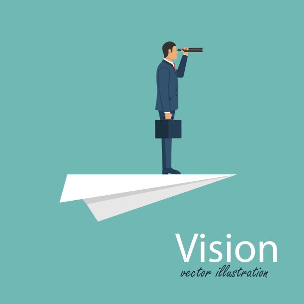 视觉概念。象征着领导力，商业，未来，进步，动机，战略，成就，雄心，成功。矢量插图在平面设计。图片下载