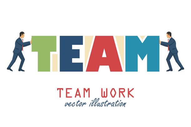 经营理念。一起工作，伙伴关系，合作。矢量插图在平面设计。图片下载