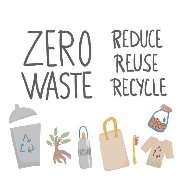 零浪费概念引用。矢量插图。图片下载