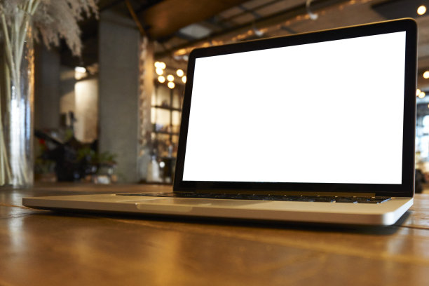 在咖啡馆用笔记本电脑工作图片下载