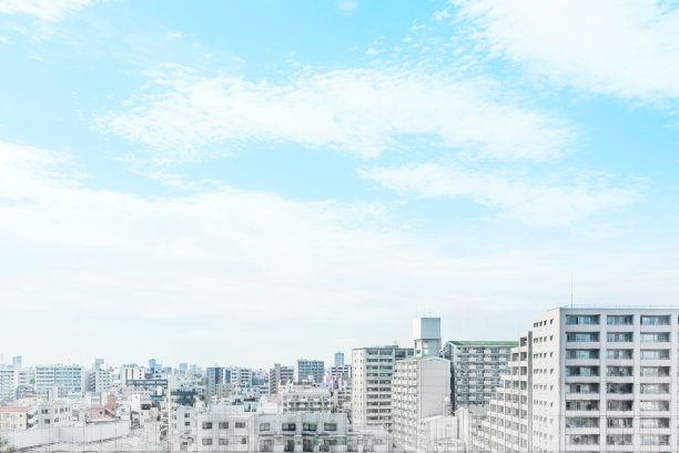 全景现代城市天际线混合素描效果图片下载