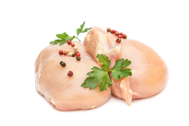 鸡柳加欧芹和香料。图片下载