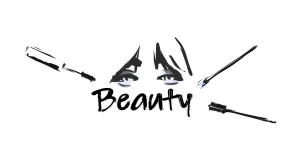 美丽女人的脸和化妆刷。向量模板。美容行业,化妆图片下载