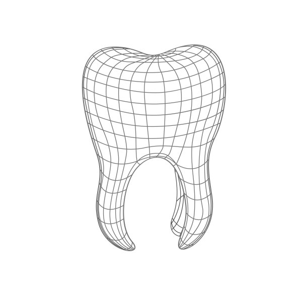 3d多边形齿孤立在白色。图片下载