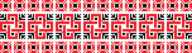 罗马尼亚传统民间艺术针织刺绣图案图片下载