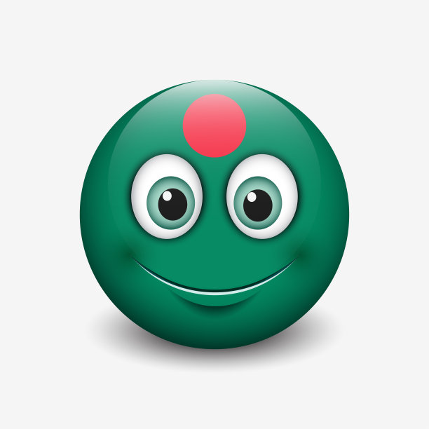 可爱的表情孤立在白色背景与孟加拉国国旗动机-微笑-矢量插图图片下载