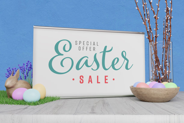 复活节销售的迹象。图片下载