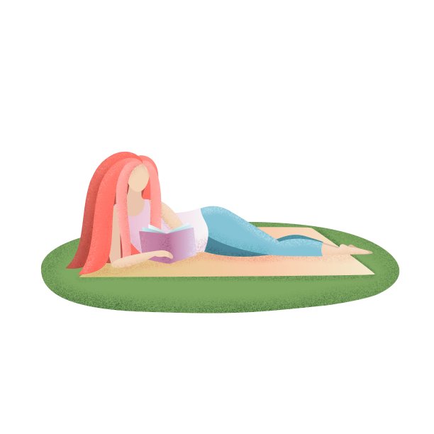 女孩在城市公园看书图片下载