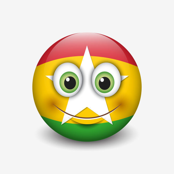 可爱的表情孤立在白色背景与缅甸国旗动机-微笑-矢量插图图片下载