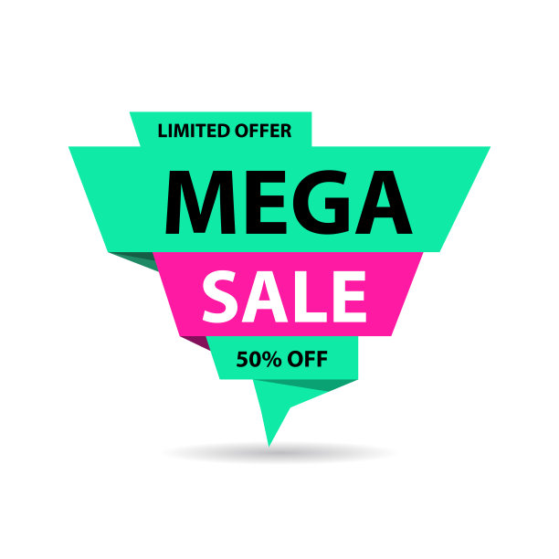 矢量的大型销售旗帜在蓝色和绿色的背景图片下载