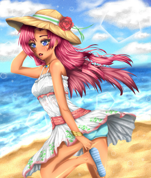 动漫女孩的肖像。图片下载