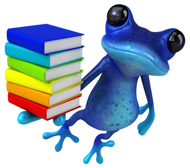 有趣的蓝色青蛙- 3D插图图片下载