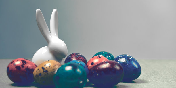 复活节假日概念装饰组成彩蛋兔子色调的图片图片下载