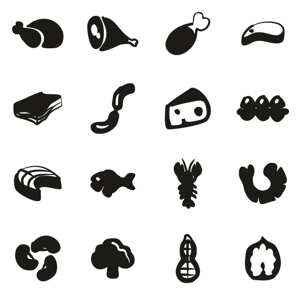 蛋白质食品图标徒手填充图片下载