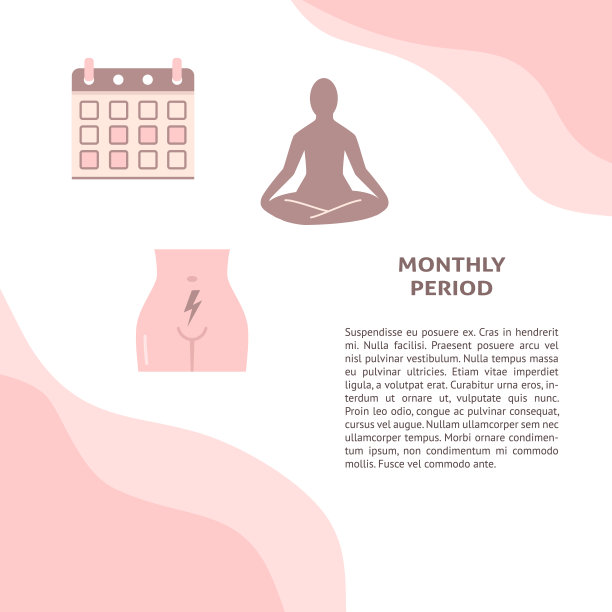 月经期概念旗帜在平面风格图片下载