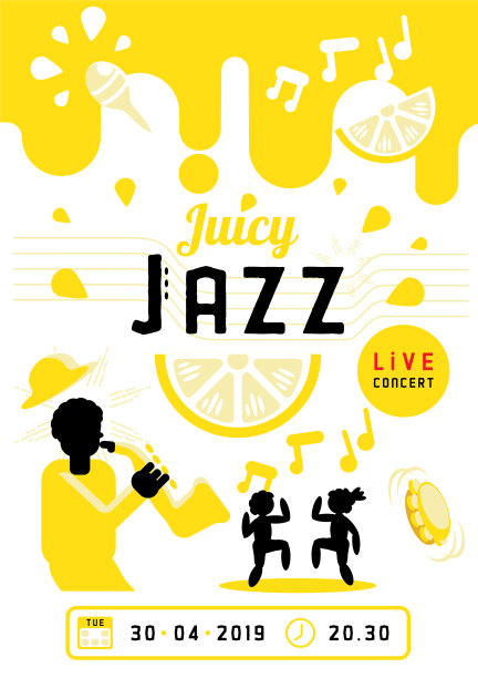 多汁爵士与萨克斯人海报图片下载