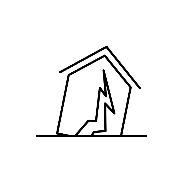 房子，地震，保险图标。保险图标元素。细线图标用于网站设计和开发，应用程序开发。溢价图标图片下载