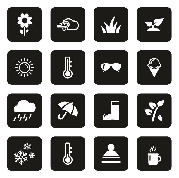 四季标志白对黑图片下载