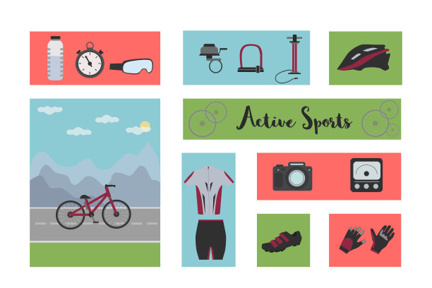 自行车，自行车旗帜，自行车装备和形式。图片下载