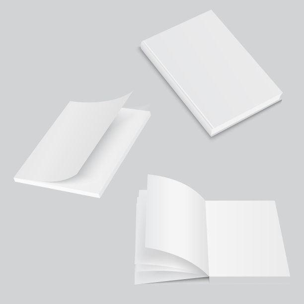 书的封面设计模型。高细节。孤立在白色背景上。图片下载