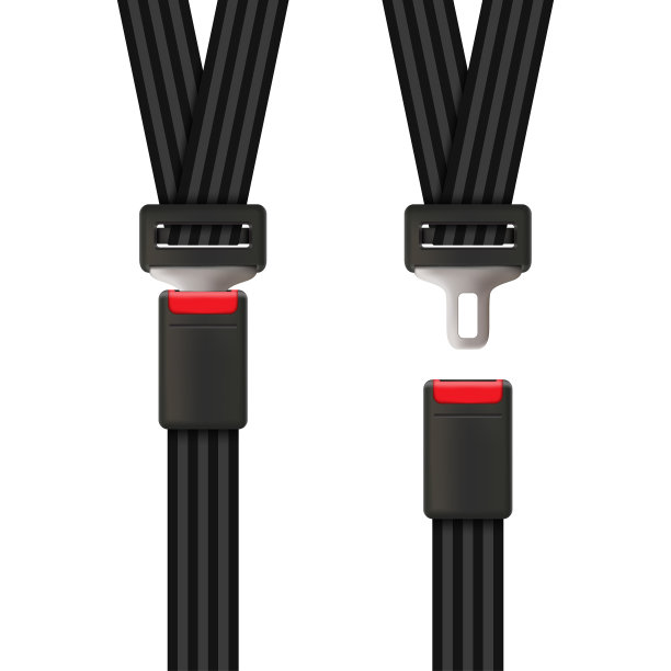 创造性的矢量插图的安全安全带，打开和关闭安全带隔离在透明的背景。艺术设计路带。抽象概念汽车、飞机驾驶员保护图形元素图片下载