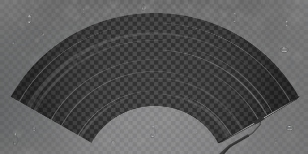 创意矢量插图的现实汽车挡风玻璃擦玻璃，雨刮器清洁挡风玻璃隔离在透明的背景。美术设计窗口笔刷模板。抽象概念图形元素图片下载