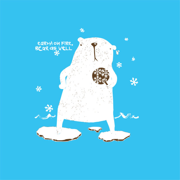 北极熊，气候变化，北极气候，极地冰袋，熊-向量图片下载