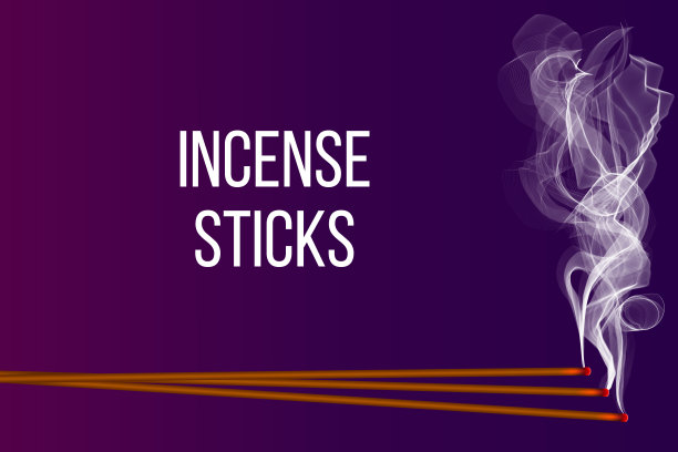 创意矢量插图的现实香棍香气与烟隔离在透明的背景。艺术设计焚香。抽象概念中国新年图形元素图片下载