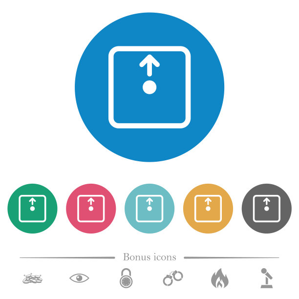 移动对象上的平面圆形图标图片下载