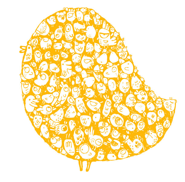 鸡，黄色的鸡，卡通矢量插图-矢量图片下载