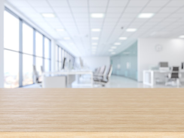 木材空表面和办公楼为背景图片下载