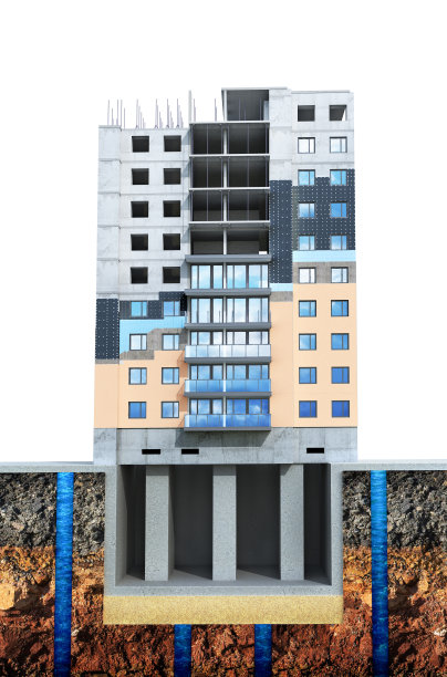 排水和下水道系统在城市下面。三维演示图片下载