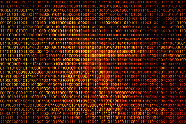 暗铜橙色和黑色背景的数字代码图片下载