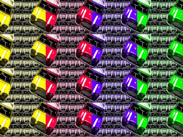 多彩的跑车图案背景图片下载