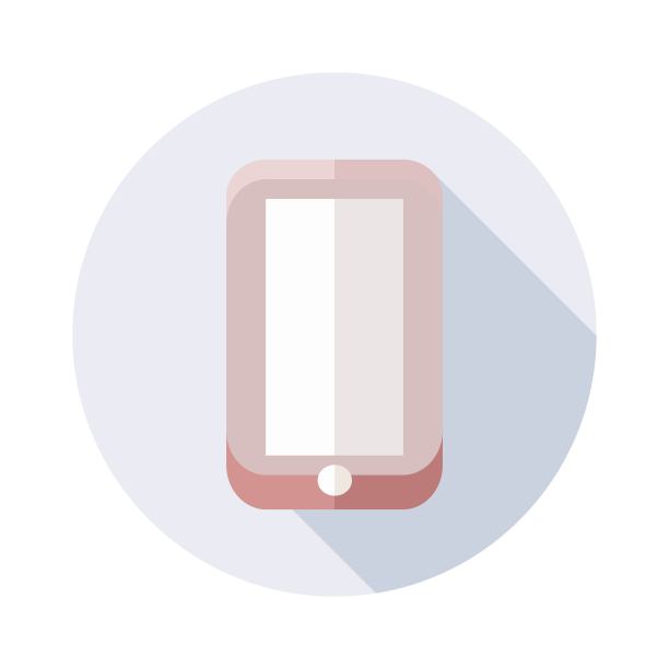 手机图标与长影子的网页设计图片下载